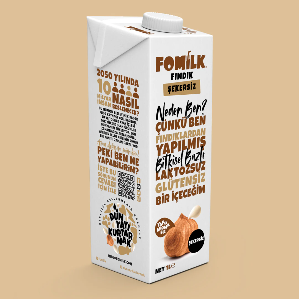 FOMİLK FINDIK SÜTÜ ŞEKERSİZ 1 LT