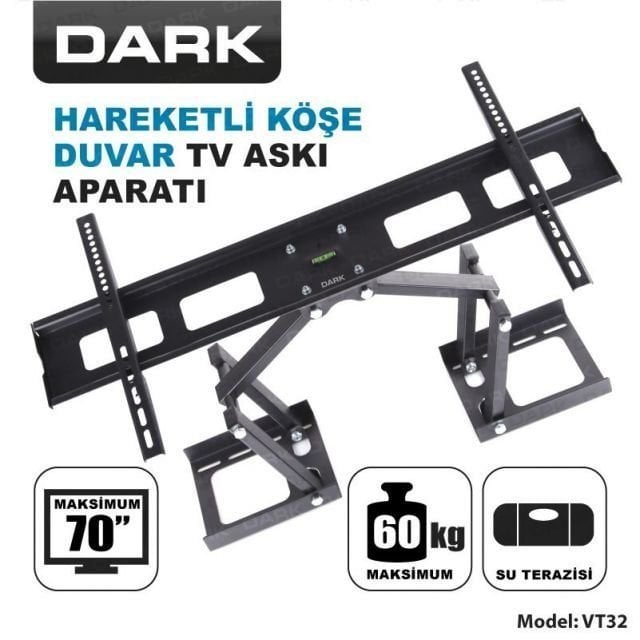 DK-AC-VT32 37-70'' Hareketli Köşe ve Duvar Terazili TV Askı Aparatı