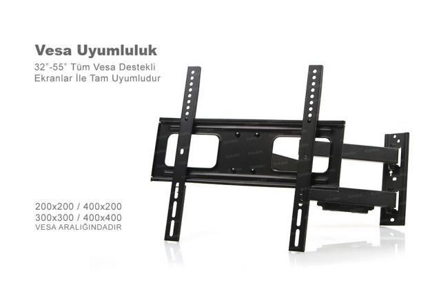 DK-AC-VT36 32-55'' Curved TV Uyumlu Hareketli Duvar TV Askı Aparatı