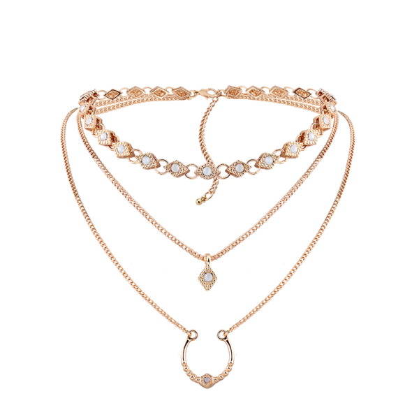 Çok Katmanlı Rose Gold Kolye