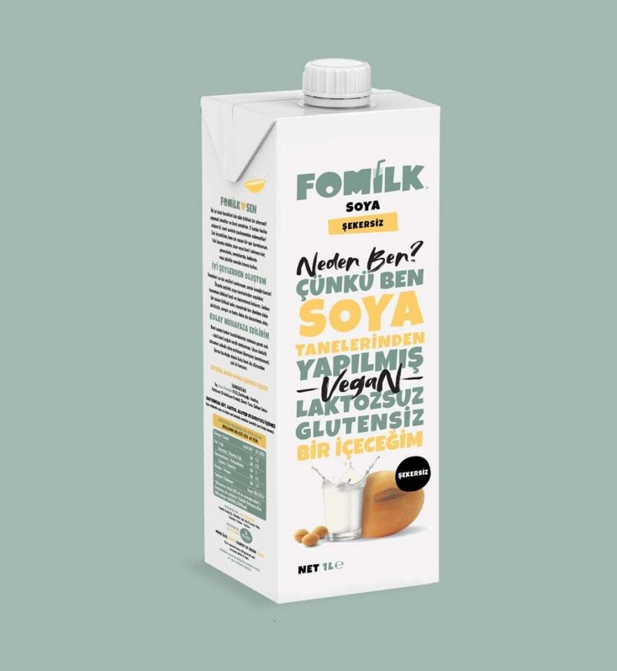 Fomilk Şekersiz Soya Sütü 1 LT