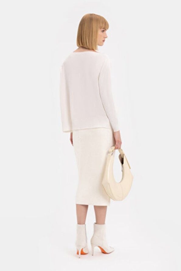 Ekru Kayik Yaka Tri̇ko