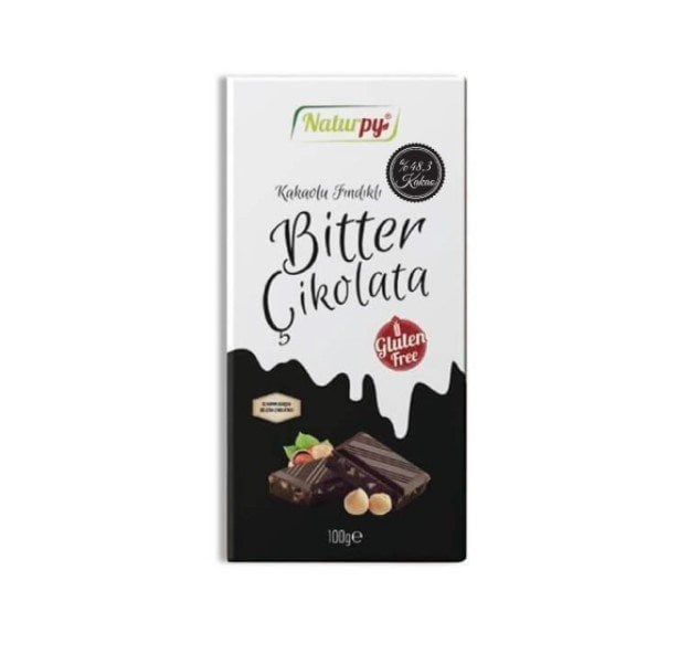 NATURPY GLUTENSİZ ÇİKOLATA BİTTER 100 GR