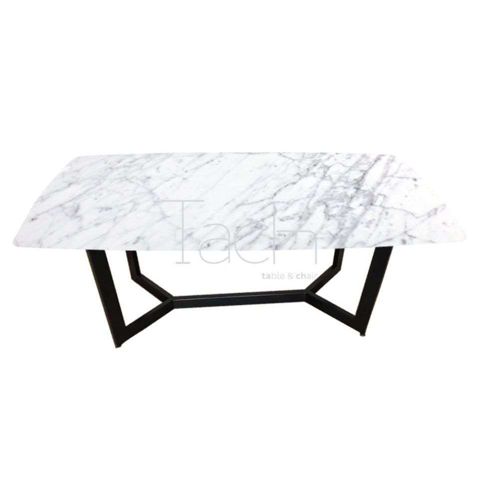 Mermer Yemek Masası Beyaz - Y Ayak