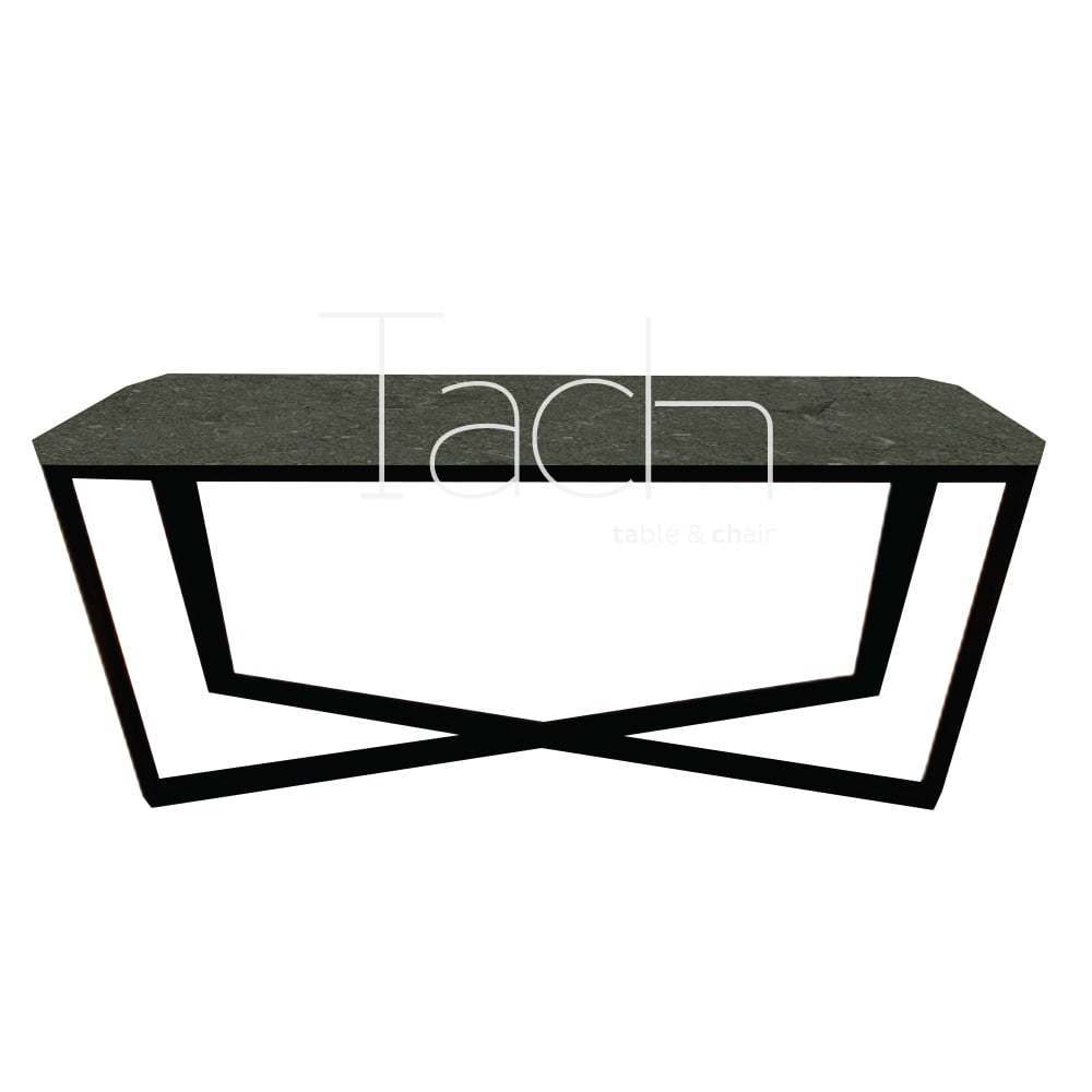 Mermer Yemek Masası Yeşil - Çapraz 140 cm x 80 cm