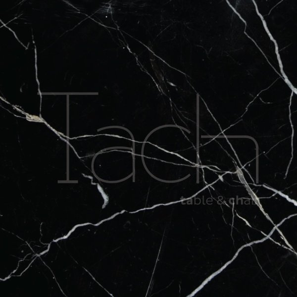 Siyah Mermer Masa - Kare Ayak 120 cm x 80 cm