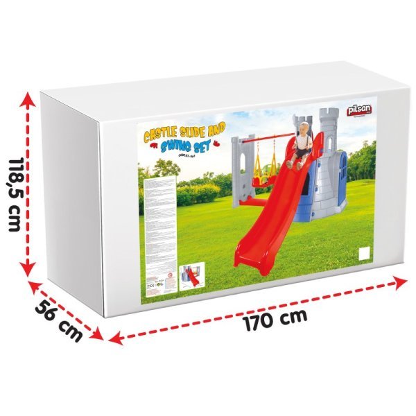 Kale Kaydırak Ve Salıncak Seti Eflatun (07-961)