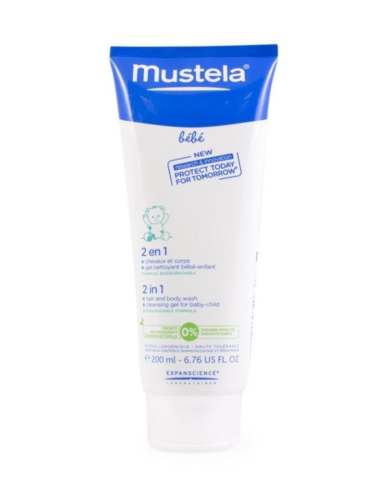 Mustela 2 in 1 Hair & Body Wash 200 ml. - Sabun içermeyen Saç ve Vücut Şampuanı