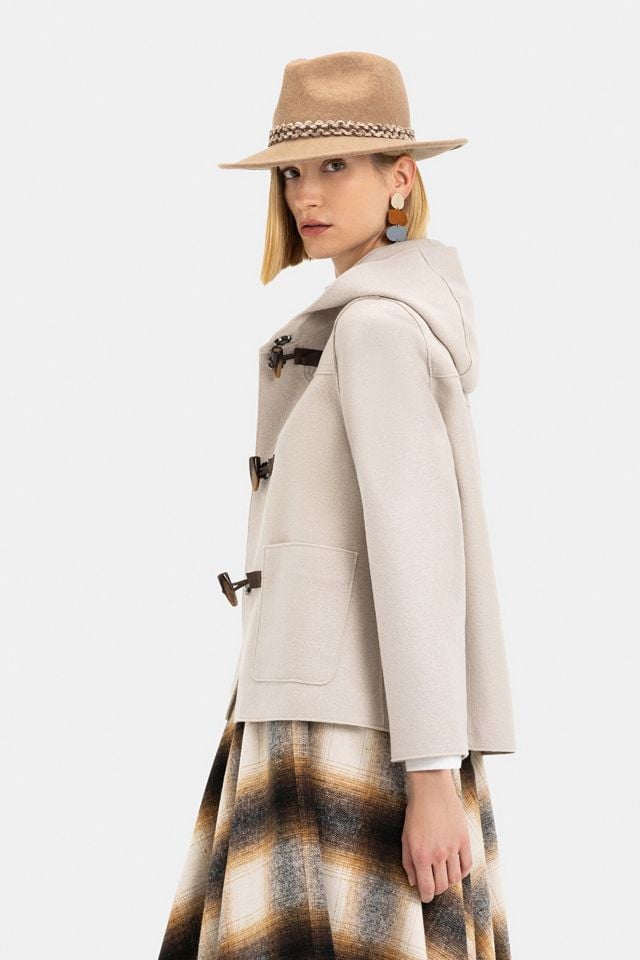 Kapuşonlu Ceket 40 - Bej