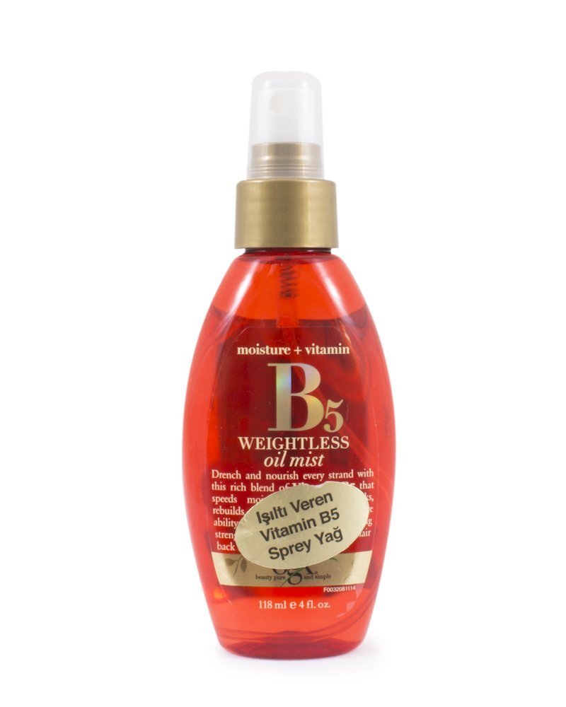 Organix Moisture Vitamin B5 Weightless Oil Mist 118 ml.