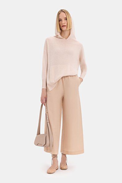 KAPUŞONLU TRİKO 40 - Pudra