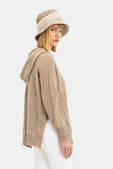 KAPUŞONLU TRİKO 40 - Vizon