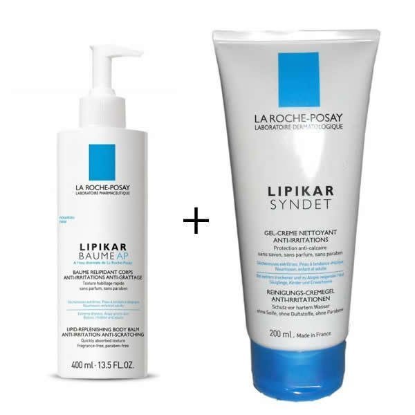 La Roche Posay Lipikar Baume AP 400 ml. + Lipikar Syndet 200 ml. - Kuru ve Atopiye Eğimli Ciltler İçin Kofre