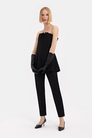 STRAPLEZ KOLSUZ BLUZ