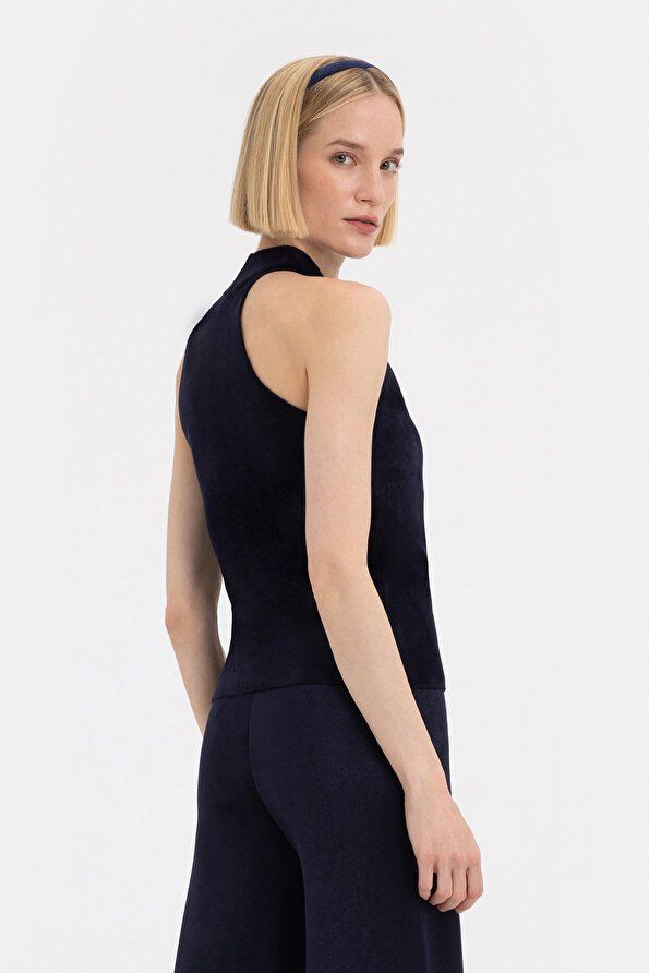 HALTER YAKA KOLSUZ BLUZ 40 - Siyah