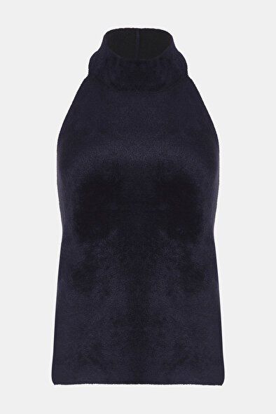 HALTER YAKA KOLSUZ BLUZ 40 - Siyah