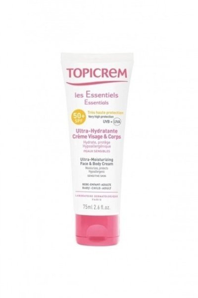 Topicrem Ultra Moisturizing Face & Body Cream Spf50+ 75 ml.