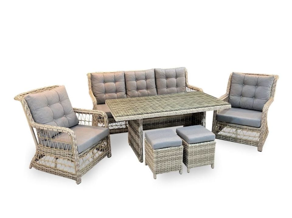 Bella Gri Rattan Oturma Grubu