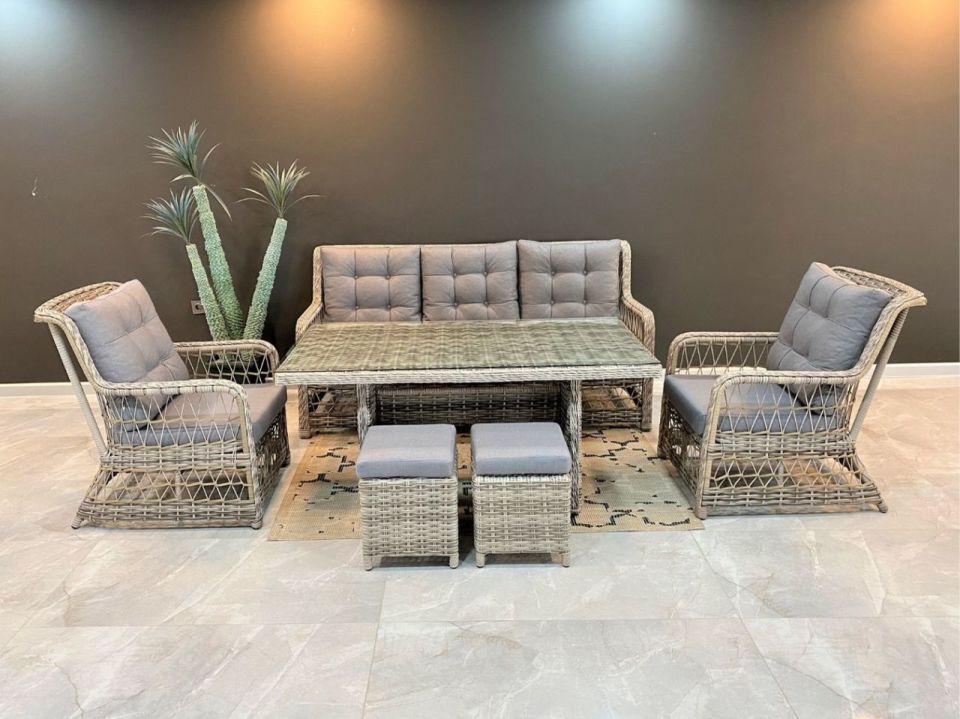 Bella Gri Rattan Oturma Grubu