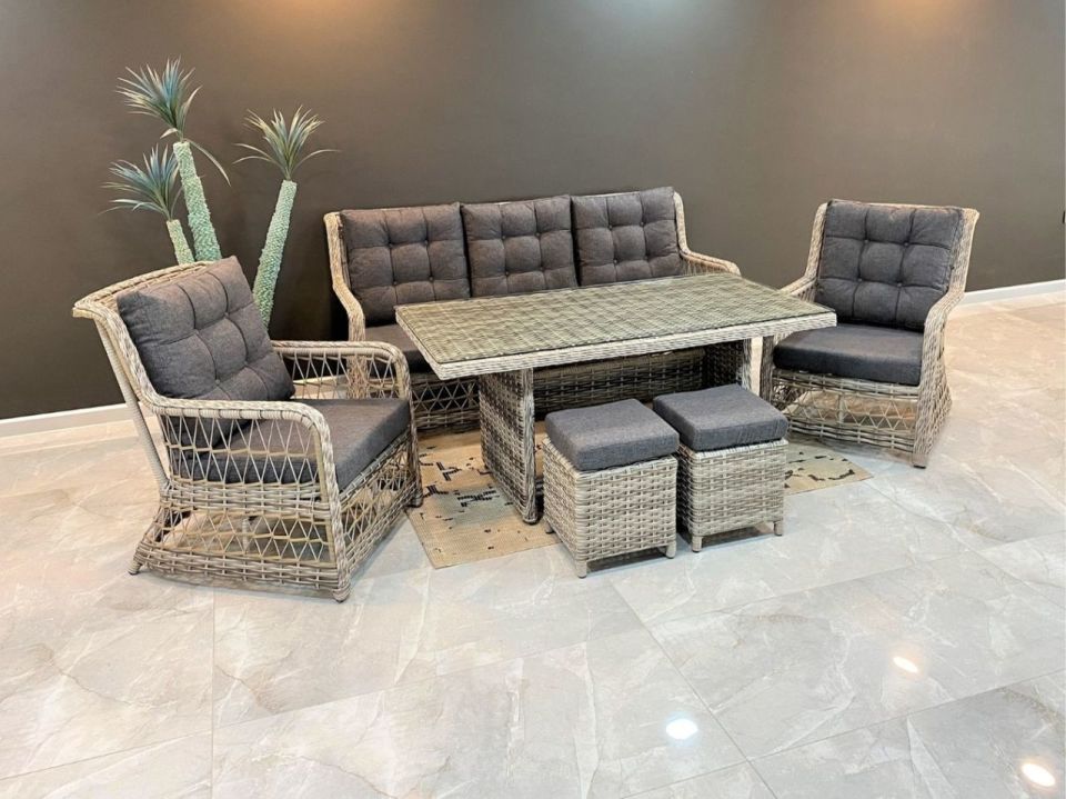 Bella Gri Rattan Oturma Grubu