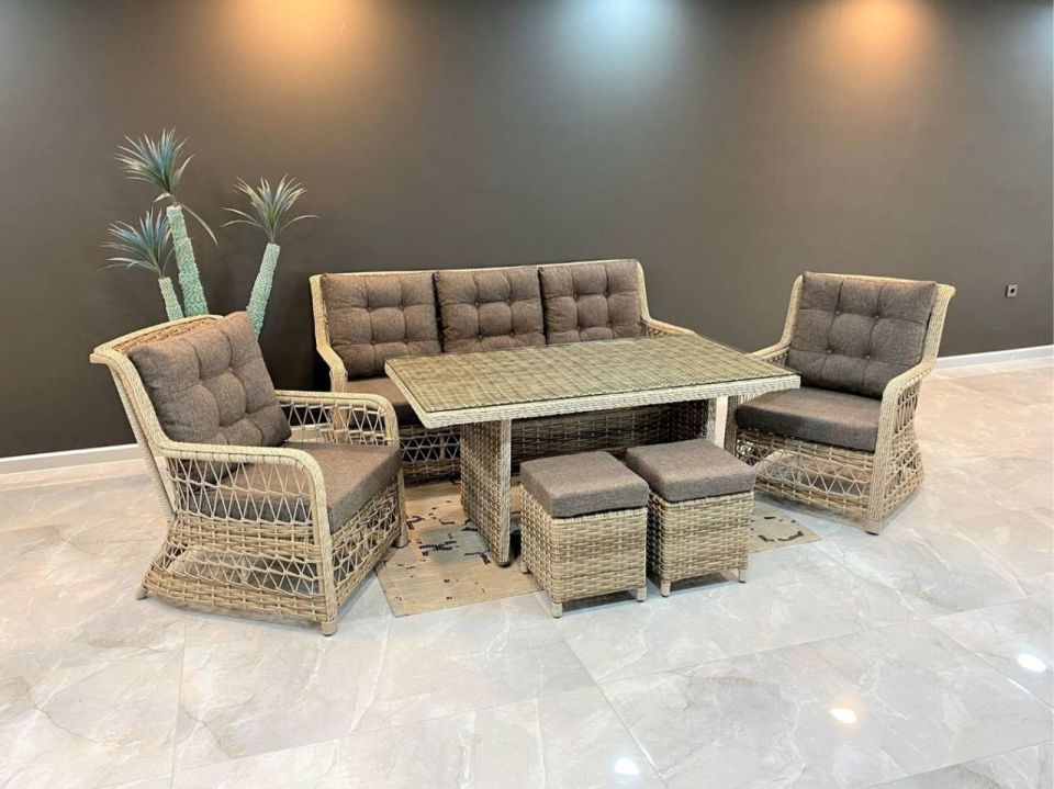 Bella Deniz Kabuğu Rattan Oturma Grubu