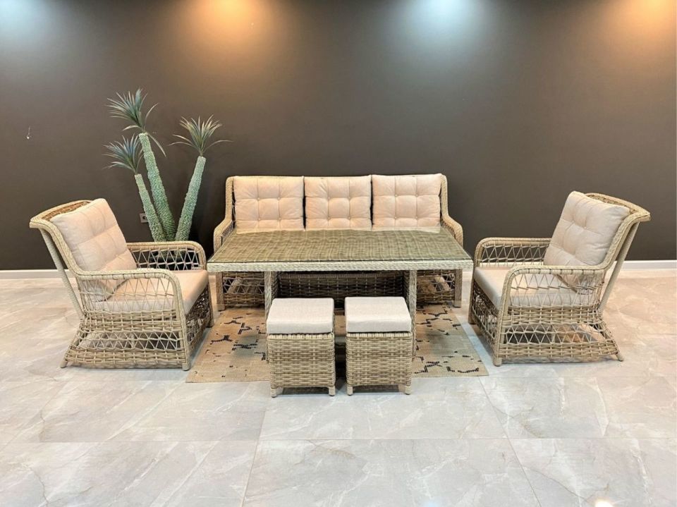 Bella Deniz Kabuğu Rattan Oturma Grubu