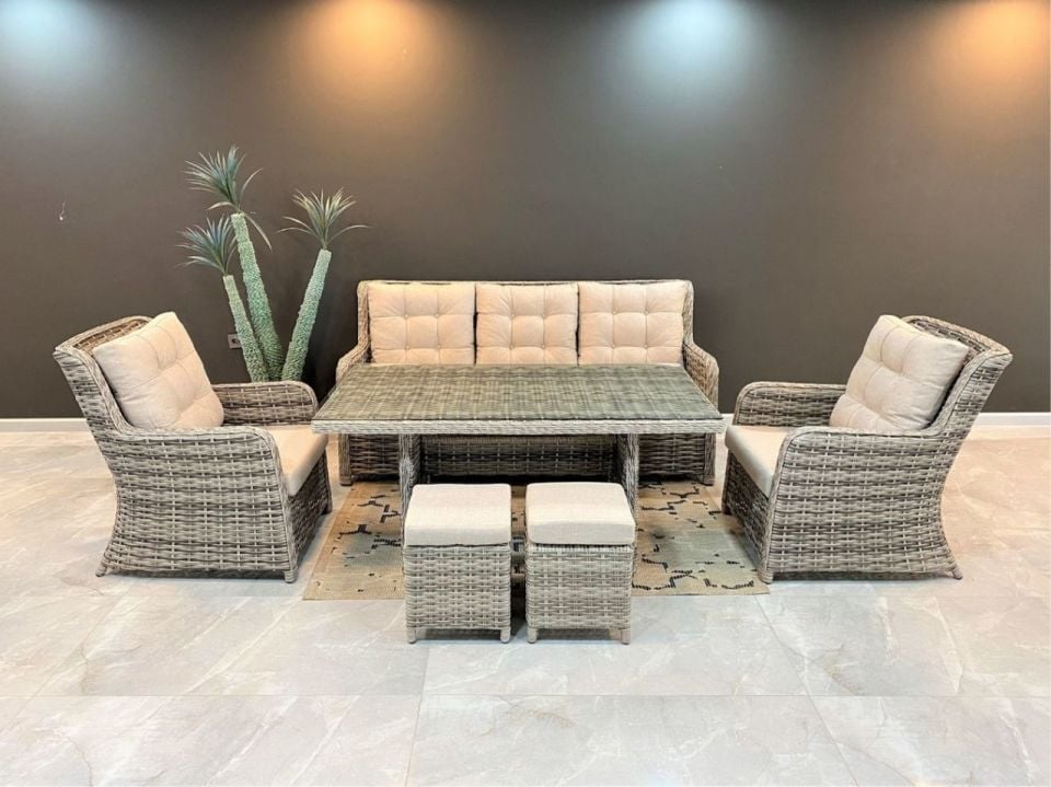 Bella Confort Gri Rattan Oturma Grubu