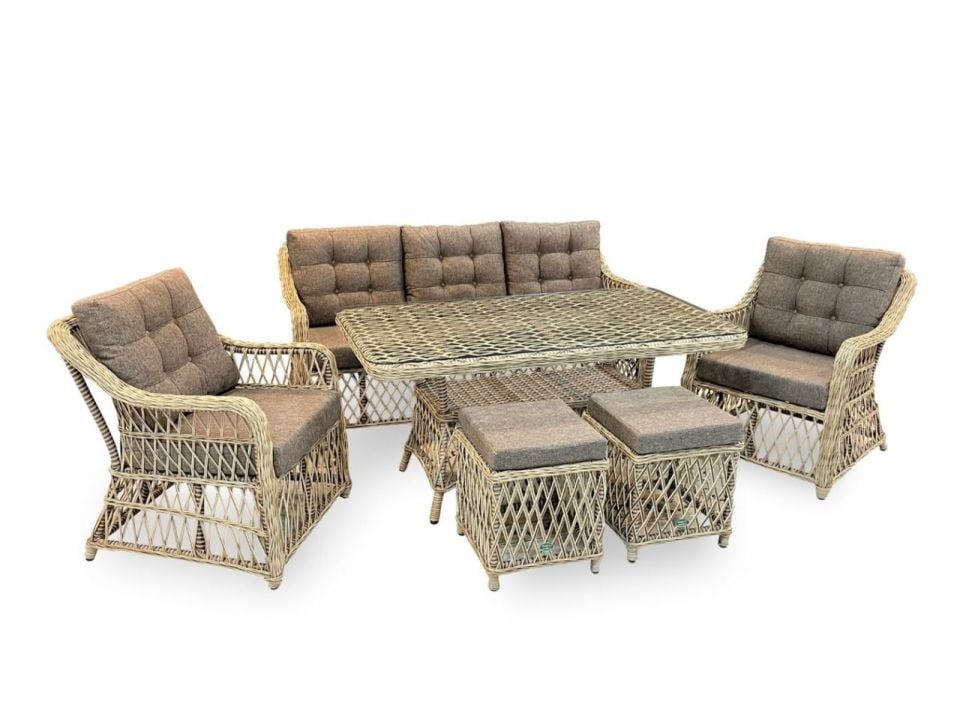 Mix Deniz Kabuğu Rattan Oturma Grubu