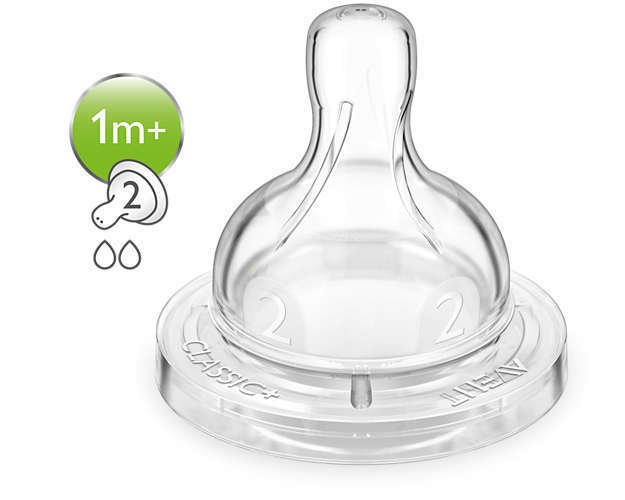 Philips Avent Classic+ Biberon Emziği 1 Ay+ 2 Delikli 2li