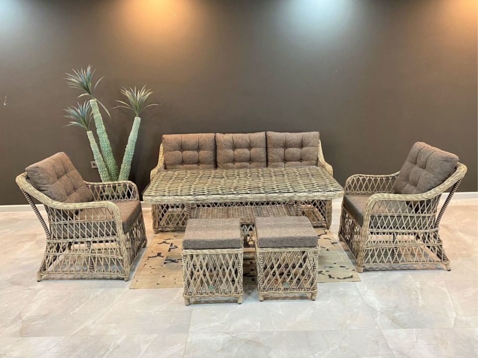 Mix Deniz Kabuğu Rattan Oturma Grubu