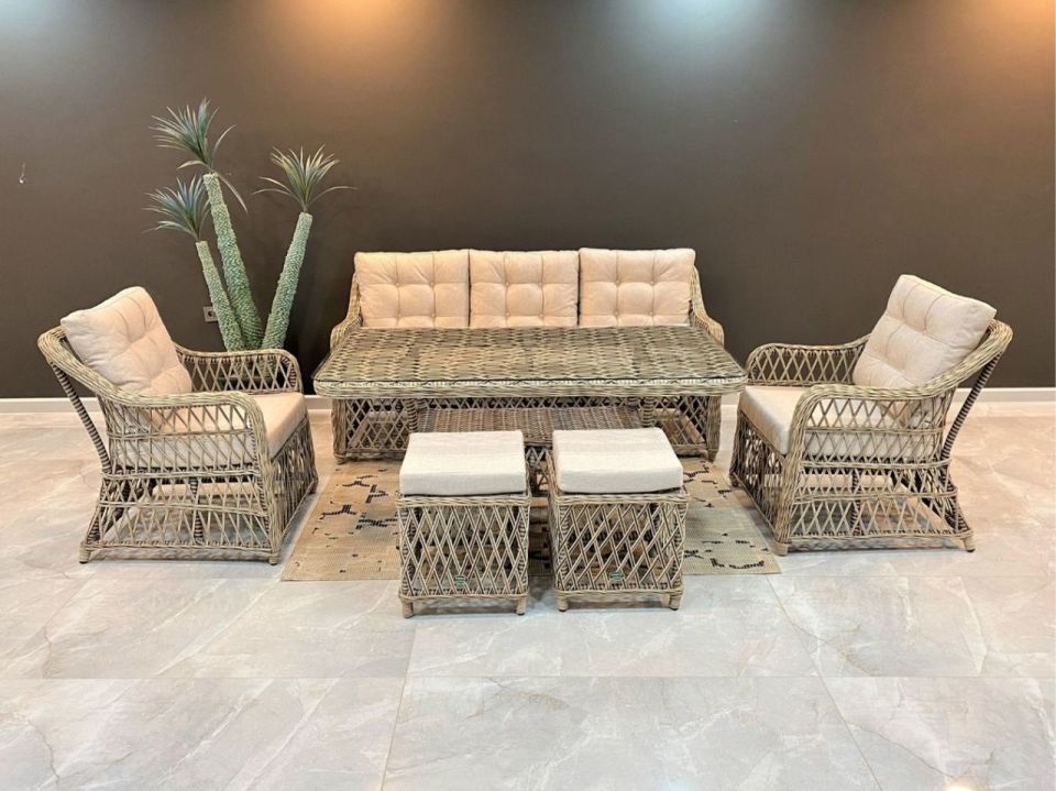 Mix Deniz Kabuğu Rattan Oturma Grubu