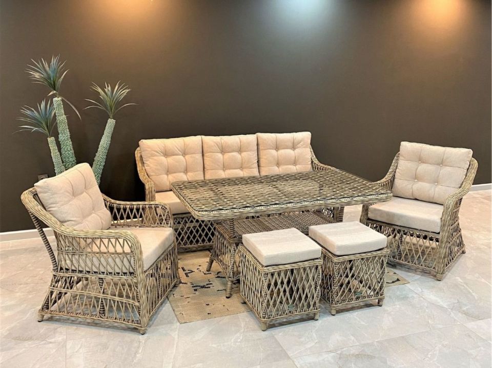 Mix Deniz Kabuğu Rattan Oturma Grubu