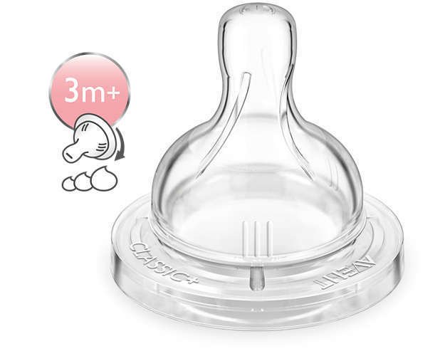 Philips Avent Classic+ Akış Ayarlı Biberon Emziği 3 Ay+ 2li