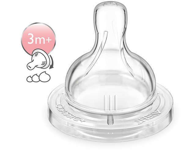 Philips Avent Classic+ Akış Ayarlı Biberon Emziği 3 Ay+ 2li