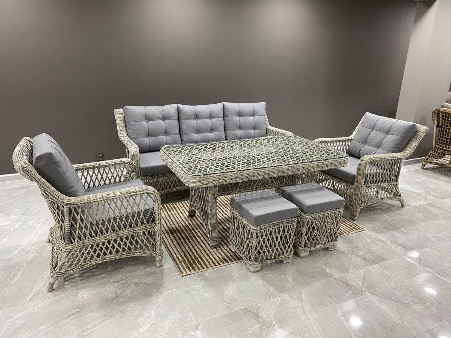 Rio Krem Rattan Oturma Grubu
