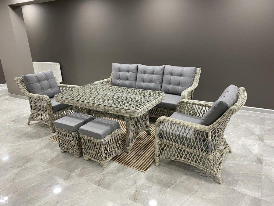 Rio Krem Rattan Oturma Grubu