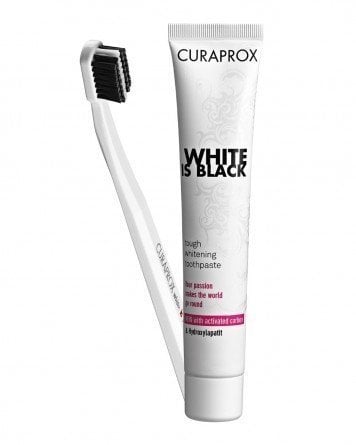 Curaprox White is Black Beyazlatıcı Set (5460 Diş Fırçası + Beyazlatıcı Diş Macunu)