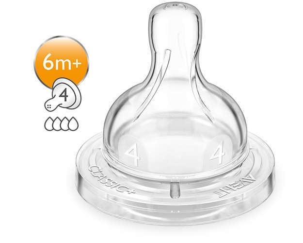 Philips Avent Silikon Biberon Emziği No:4 6 Ay+ 2li