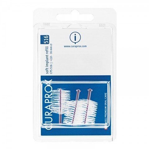 Curaprox CPS 516 Soft İmplant 16.0 mm. Diş Arayüz Fırçası Yedek Uç