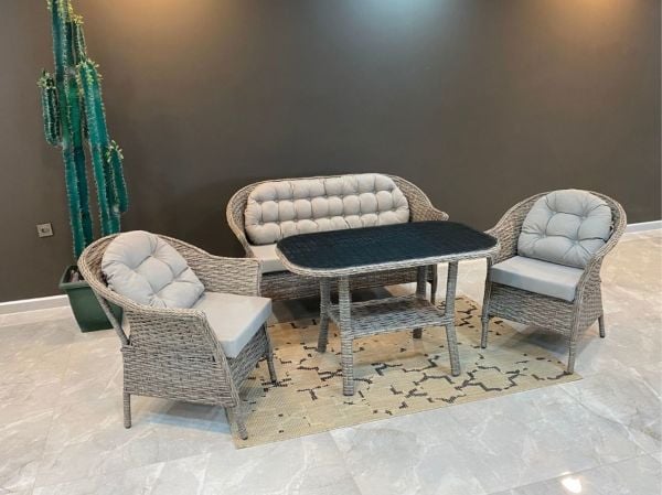 Luna 708 İkili Rattan Oturma Grubu Kapuçino