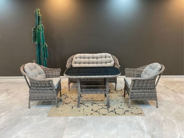 Luna 708 İkili Rattan Oturma Grubu Kapuçino