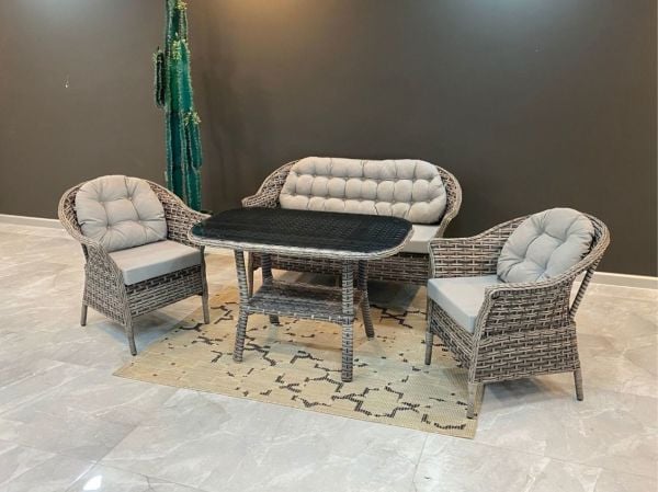 Luna 708 İkili Rattan Oturma Grubu Kapuçino