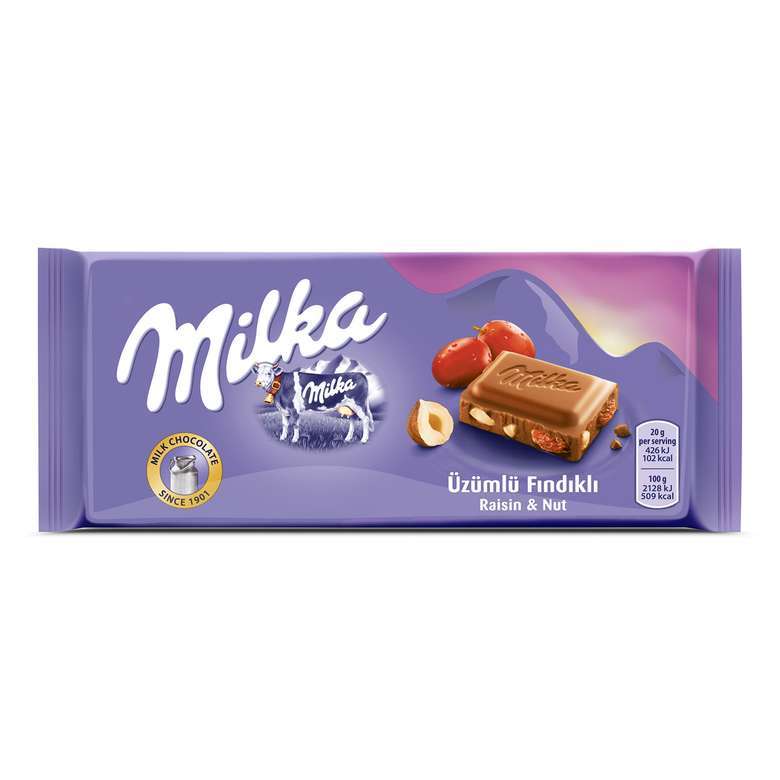 Milka Çikolata Üzüm Fındık 80 Gr