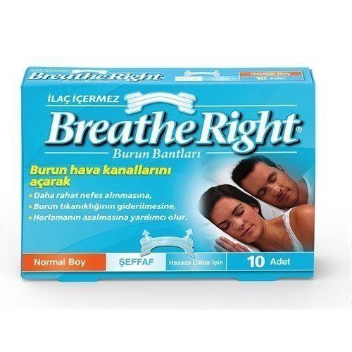 Breathe Right Şeffaf Burun Bandı Normal Boy 10 Adet