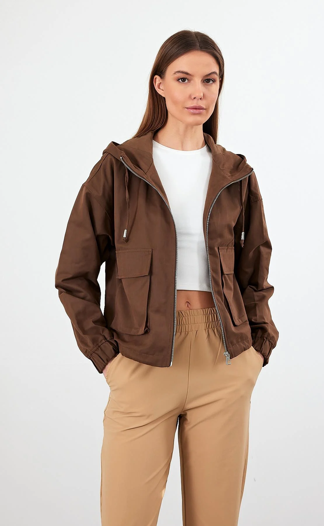 Kapuşonlu Ceket 38 - Kahve