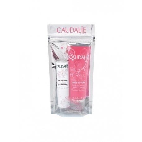 Caudalie Lips Conditioner Stick and Rose de Vigne Hand and Nail Cream Winter Duo